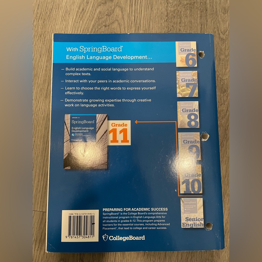SpringBoard English Language Development Book Grade 11 Student Edition - Picture 2 of 8